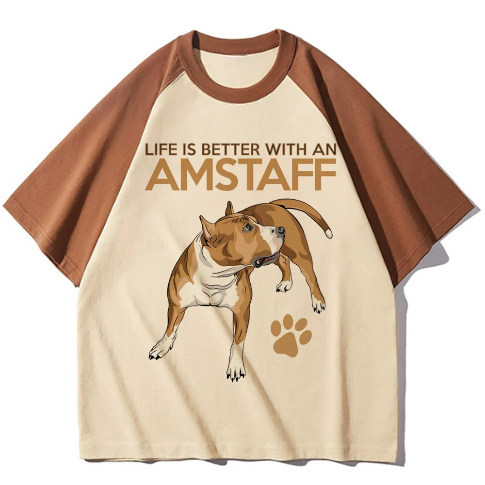 Amstaff -camisetas divertidas para mujer, ropa de anime de manga divertida