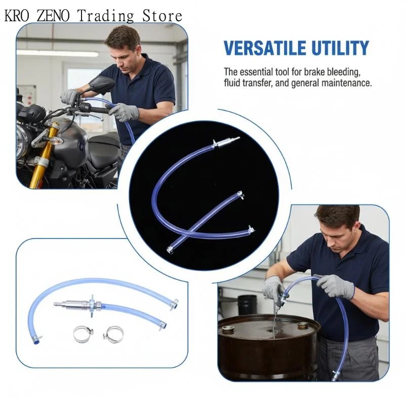 Motorcycle Brake Bleeder Hose Tool Kit 2PCS Hydraulic Caliper Oil Bleed System for Garage DIY Maintenance and Repair