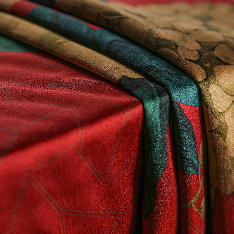 Silk fashion wide-width lake red hydrangea dress fabric improved cheongsam