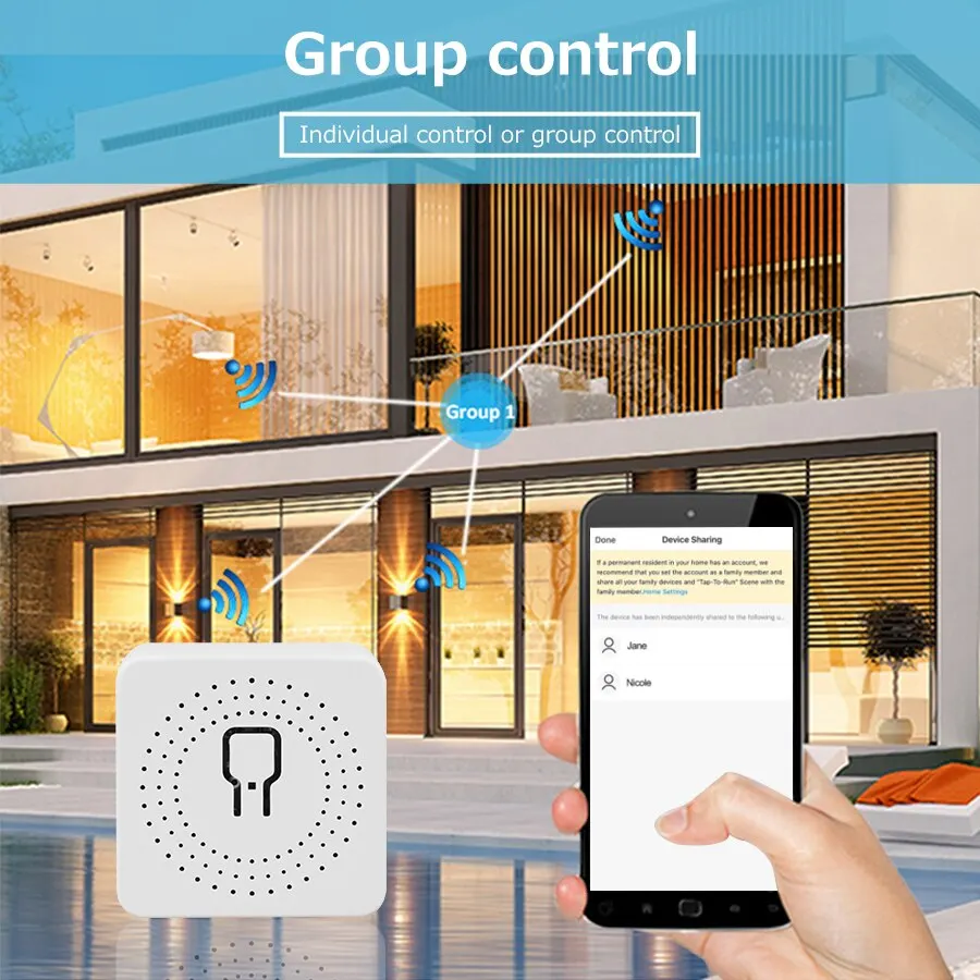 Mini Wifi Smart Switch 2 Way Control Tuya 16A DIY Light Switches Alexa Yandex Alice Smart Google Home APP Voice Control