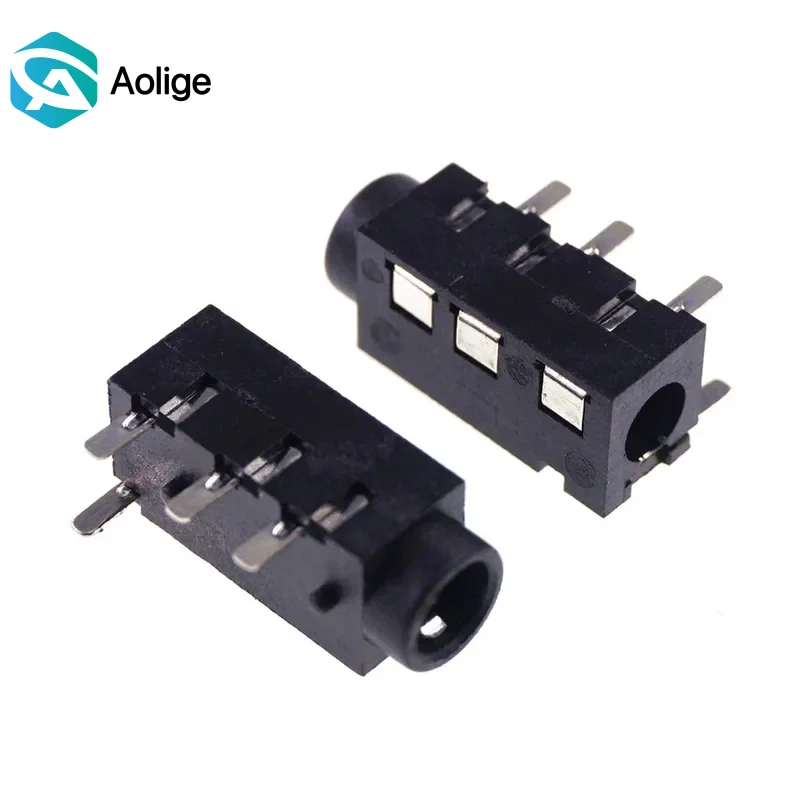 

50Pcs TRRS 3.5 MM Audio Jack Connector Through Holes PCB Horizontal 4 Conductor Right Angle No Internal Switch 4 Pole