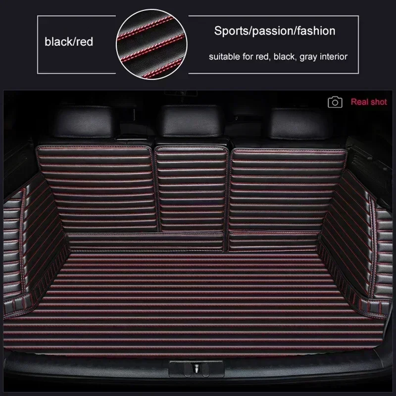 Customized Stripe 5D Full Coverage Car Trunk Mat for Volkswagen VW Golf 8 2020-2022 Golf 7 2014-2020 Car Accessories Carpet