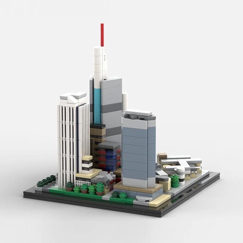 City Street View Model MOC Building Bricks High-Rise Office Building Modular Technology Gifts Holiday Assemble Children Toy Suit
