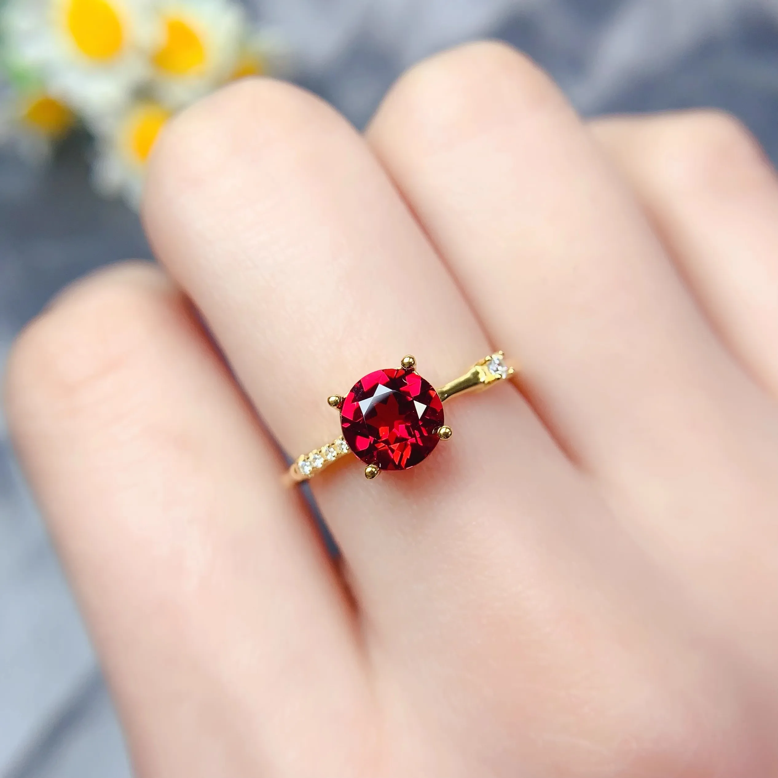 L S925 Sterling Silver DIY Empty Holder Ring Settings 7mm Circle Stone Fine Simple Zircon Design Weddings Jewelry for Woman