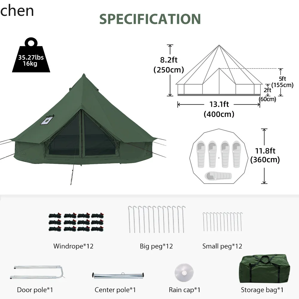 CZ Oxford Cloth Tent Outdoor Pyramid Tent Rainproof Camping Tent