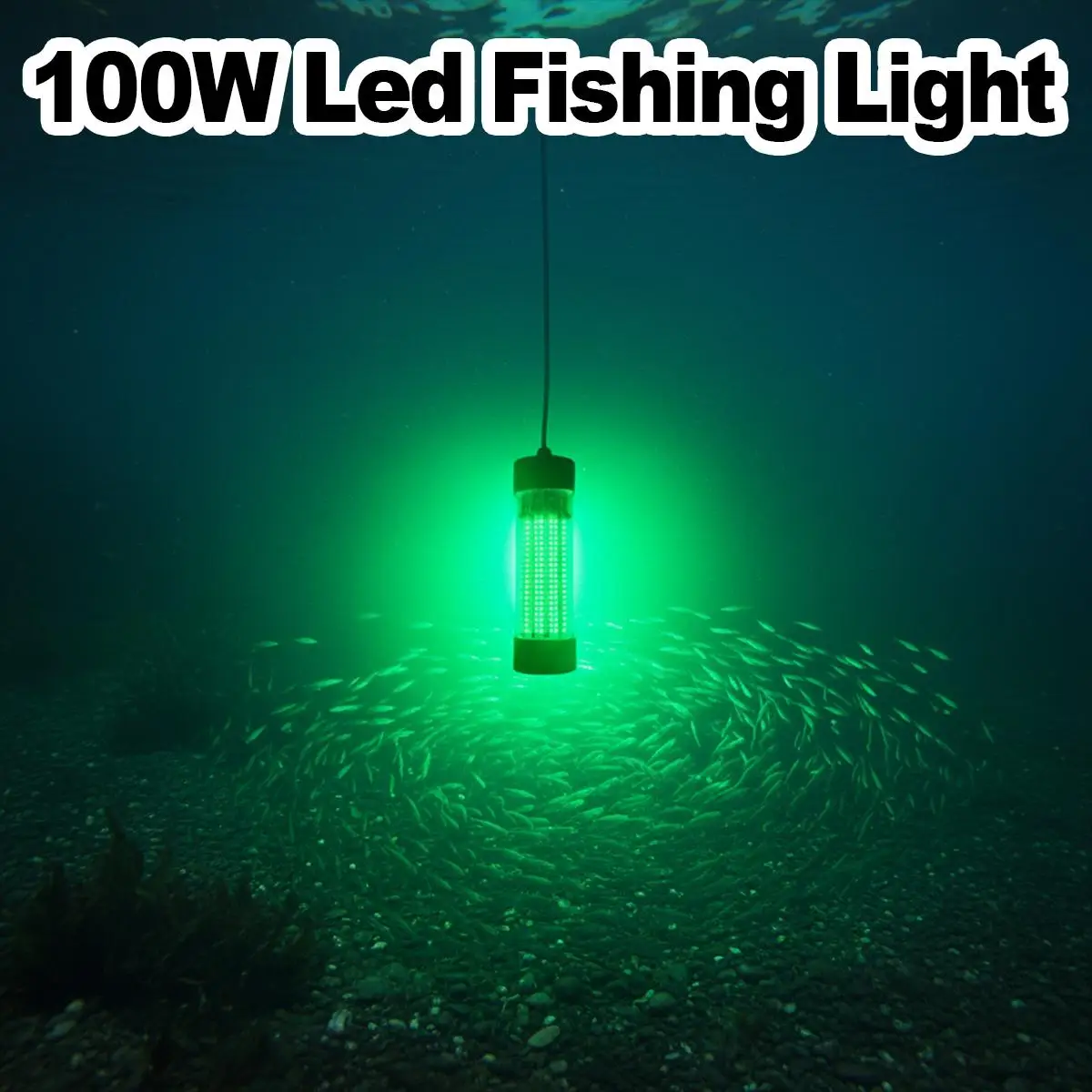 

100W DC12-24V Fishing Light Waterproof LED Submersible Underwater Deep Drop Lamp Night Fishing Boat Light Fish Finder Attractor