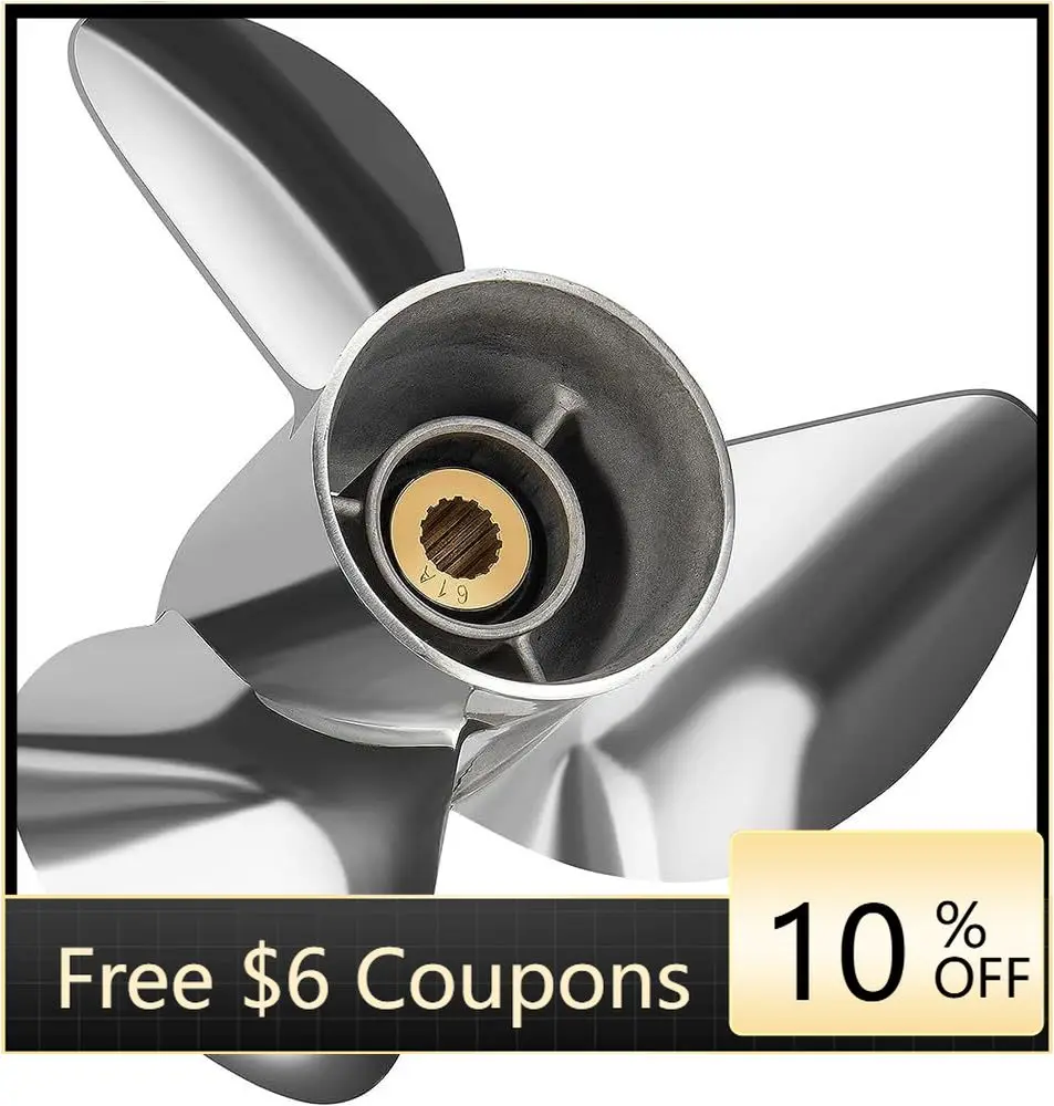 

ffbOEM Upgrade Stainless Steel Boat Propeller for 150-250 Outboard Engines 15 Spline Tooth New Condition