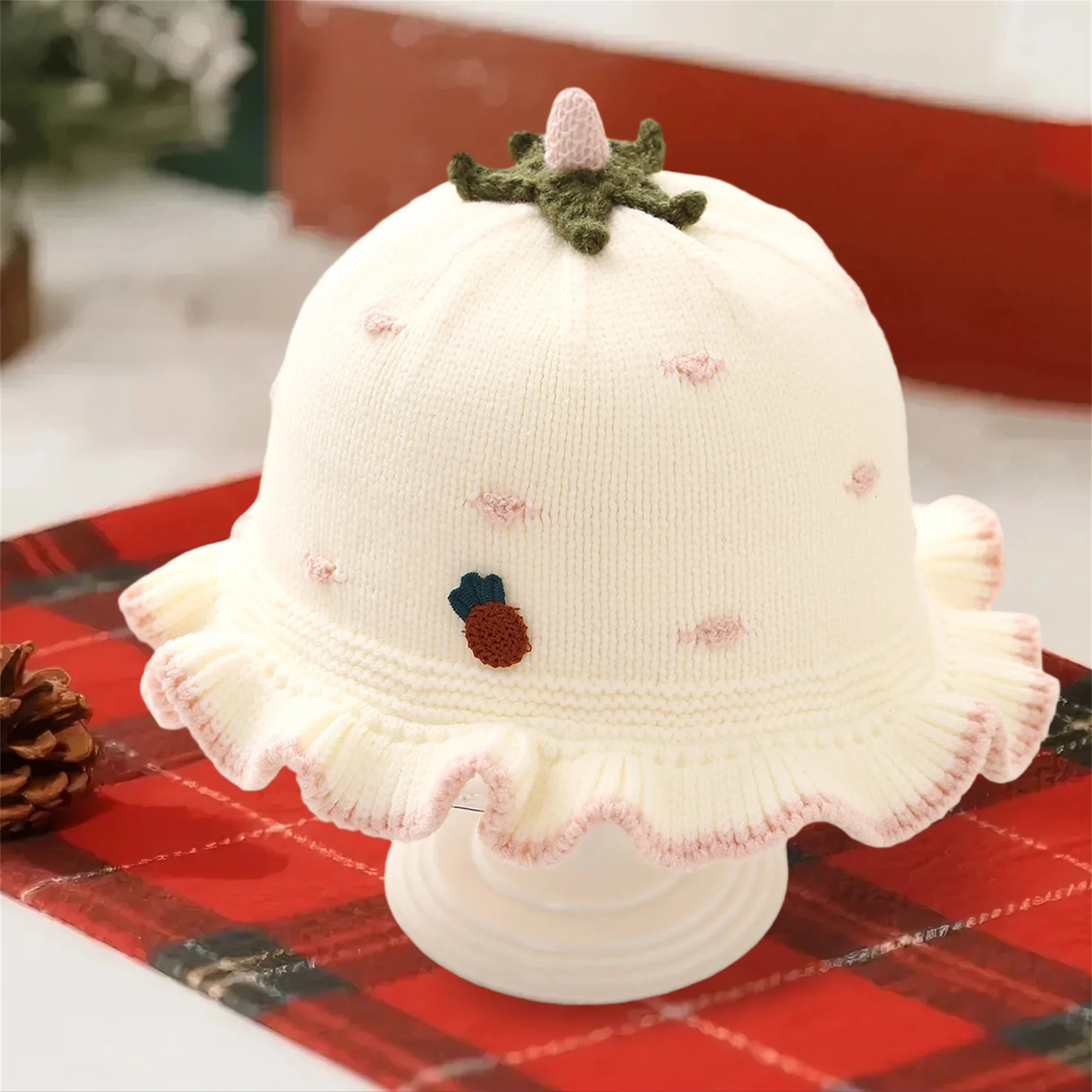 

Adorable Baby Boy Knit Beanie Hat with Bear Ear Design Warm Winter Infant Toddler Bucket Caps for Fall Season