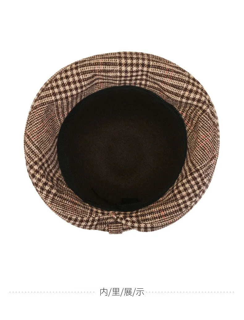 2025 جديد خمر حوض قبعة المرأة الشتاء الصوفية أفضل قبعة سميكة النسيج Bowknot قبعة الربيع والخريف قبعات الصياد عادية