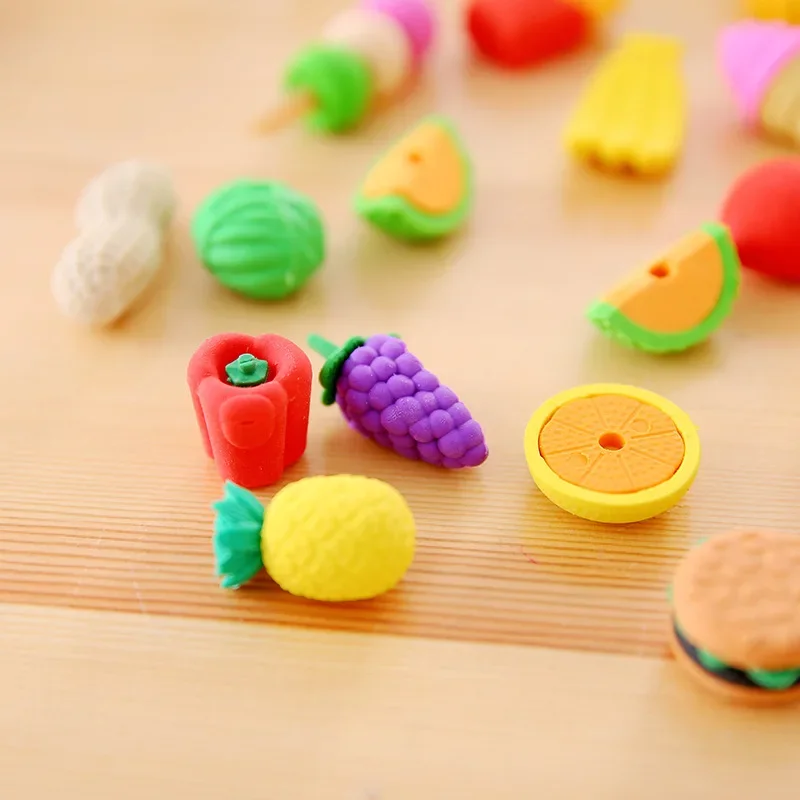 1PACK Zipper Bags Animals Fruits Cakes Christmas Erasers Student Prizes Erasers  Japanese Stationery