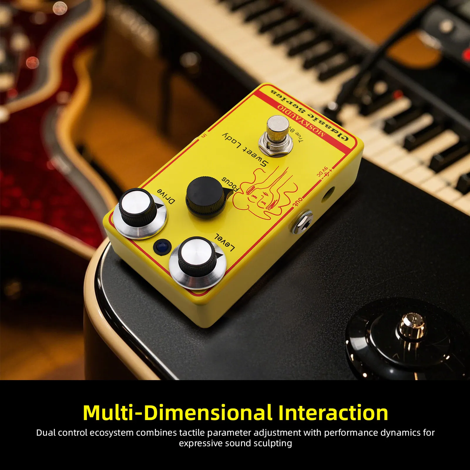 محرك الجيتار/التركيز/التحكم في المستوى MOSKYAUDIO SWEET LADY Overdrive تأثير دواسة اللمس الحساسة منخفضة الكسب Overdrive دواسة