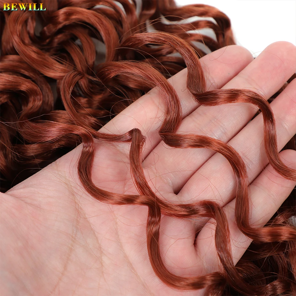 BEWILL GoGo Curl Häkelhaar 14 18 Zoll Wasserwelle Strand Curl Häkelhaar Ombre Synthetische böhmische Zöpfe Haarverlängerungen 1B – Detail 39