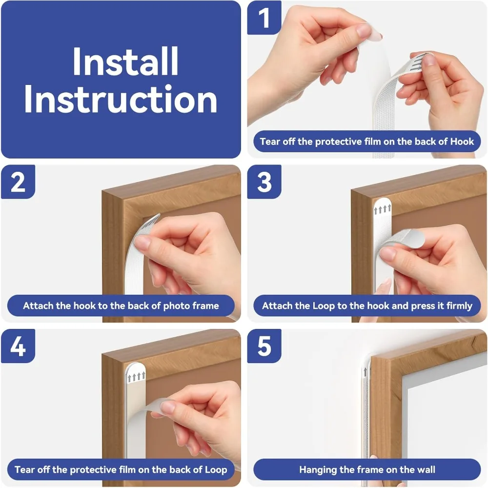 12/24Pairs Heavy Duty Removable Double Sided Strips: Adhesive Hanging Pads – For Picture, Poster, Frame & Wall Mounting