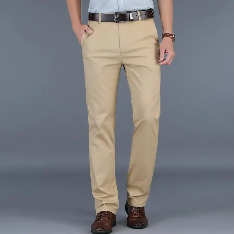 2026 Cotton Straight Loose Casual Trousers Large Size Fashion Men's Business Suit Pants Men's Pants - Detail 1
