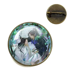 The Husky And His White Cat Shizun ErHa Mo Ran Chu WanNing Anime Cosplay Badge Glass Dome Brooch Accessories Cartoon For Fans