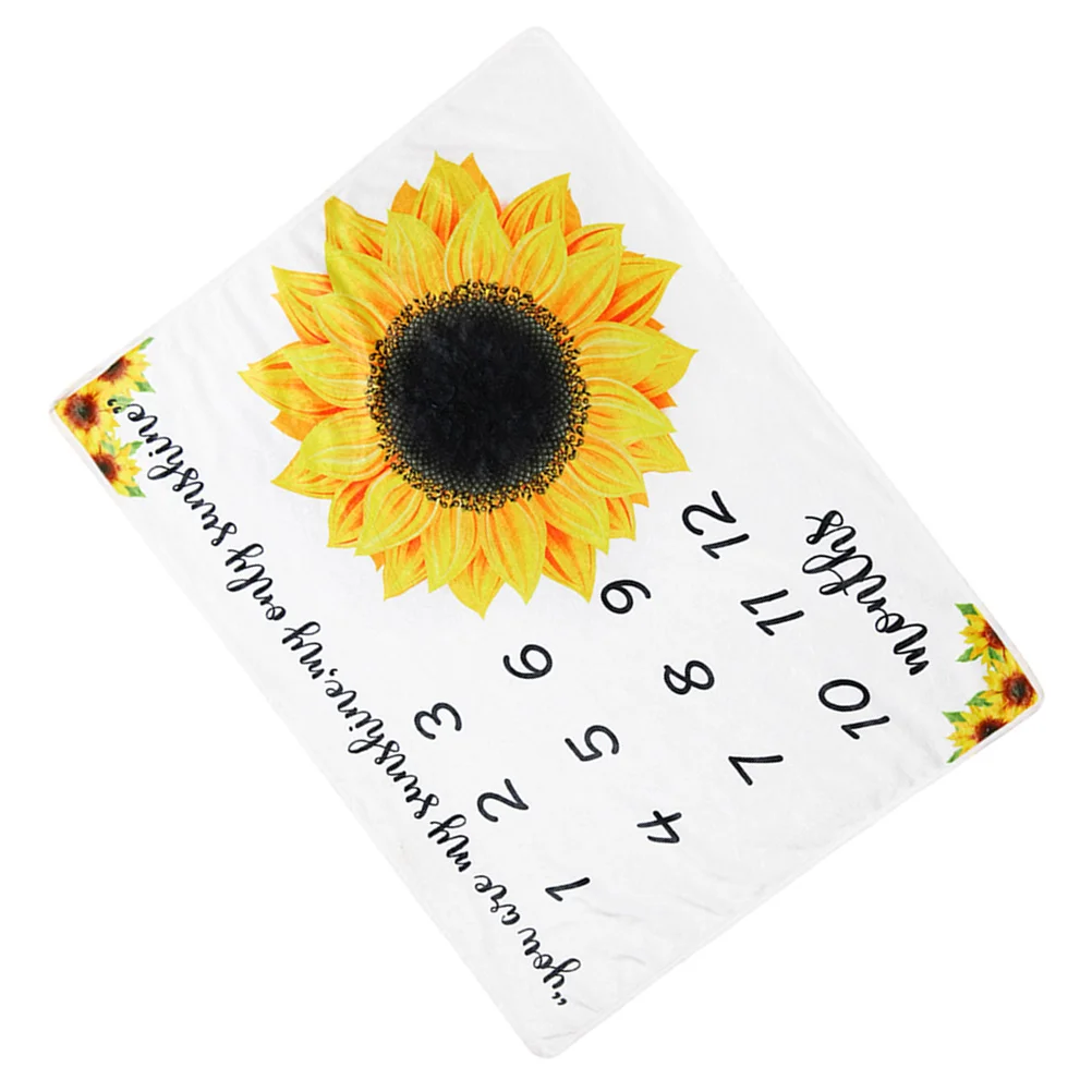 1pc Newborn Photography Blanket Sunflowers Digital Printing Decorative Calendar Flannel Blanket baby blanket