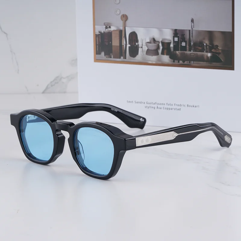 ZEPHIRIN DECADE SERIES Men's Vintage Oval Tortoise Gold Sunglasses Original Luxury Craft Thick Acetate Solar Glasses for Ma