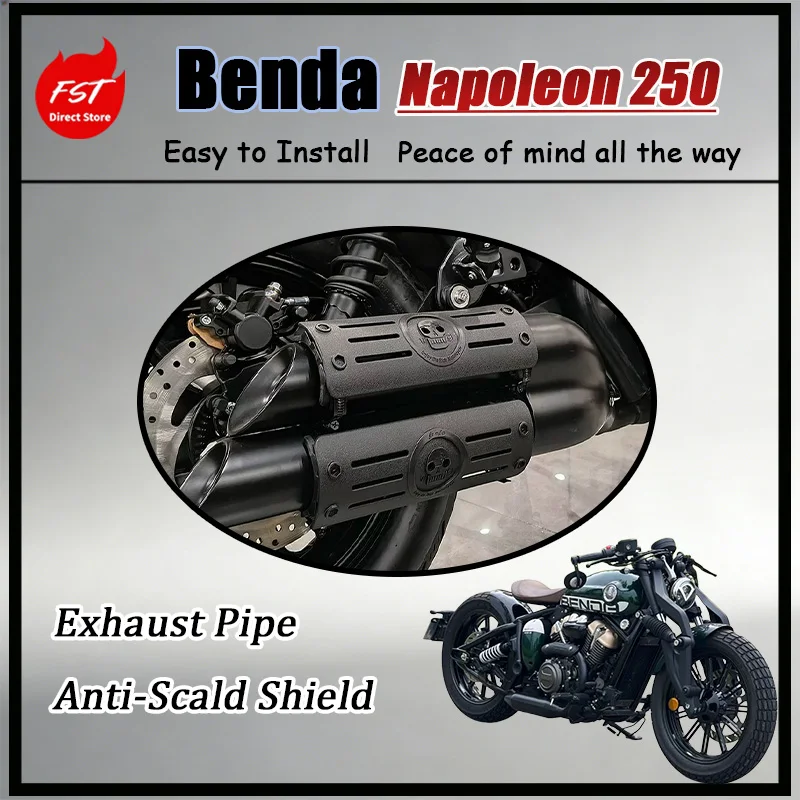 FOR High Temperature Resistant Muffler Protection Cover Anti-Burn Guard Accessory for Benda Napoleon 250 Motorcycle