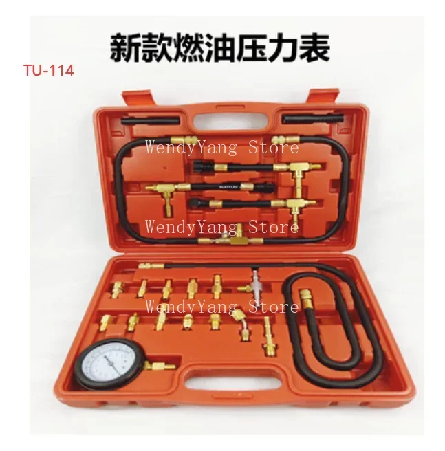 Professional Vehicle Fuel Injection Pressure Gauge Meter Manometer Engine Oil Pressure Tester Gauge Diagnostic Test Kit
