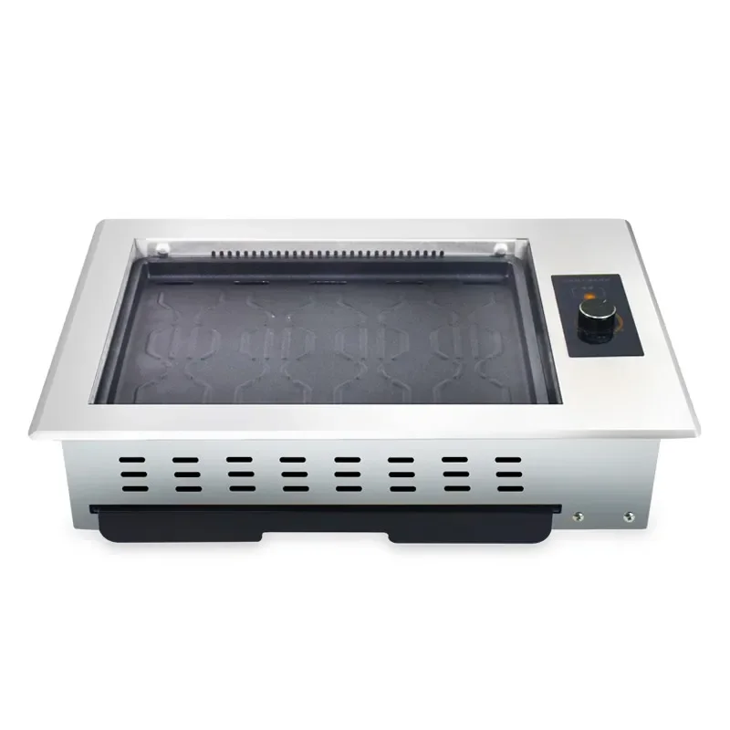 Self service infrared barbecue oven smokeless inlaid square Korean style electric barbecue oven