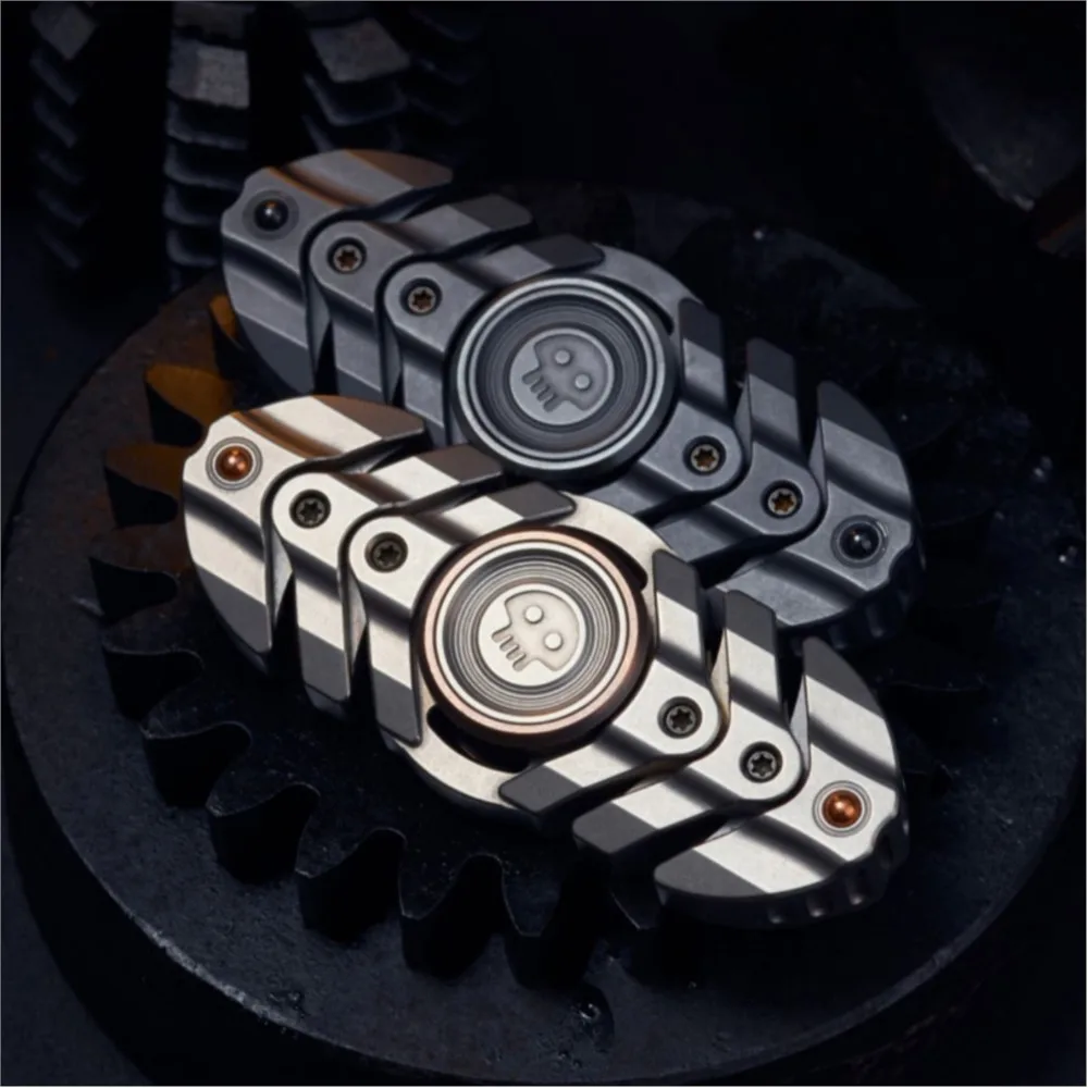 Black Mirror Design EDC Fishbone Fidget Spinner Stress Relief Toy Metal Fidget Toys Adults Office Desk Anxiety Relief Gadgets