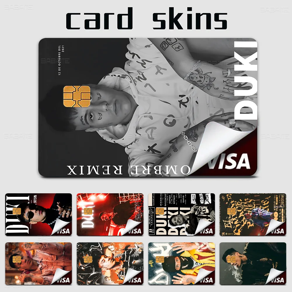 

Rapper Duki Game Anime Sticker Film Skin Cover Case For Small Large No Chip Debit Credit Card Front Side