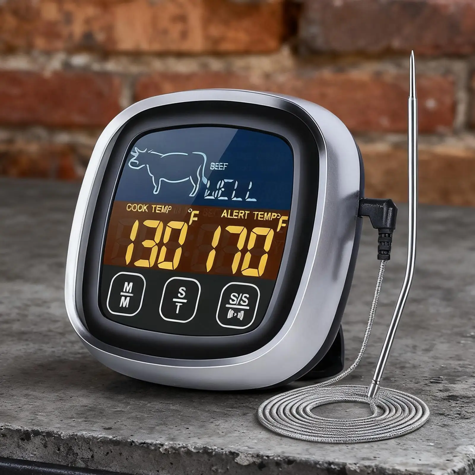 

Meat Temperature Gauge Digital Measuring Gadget Waterproof Kitchen Temperature Gauge for Meat Cooking Food Grill Oven Steak