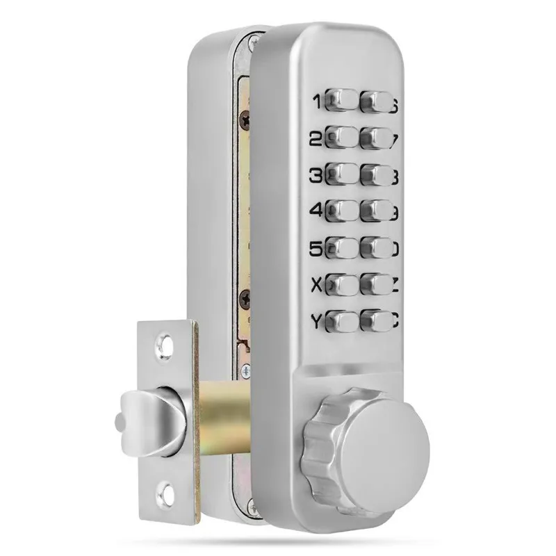 double sided digital senha mecanica bloqueio metal e madeira door lock indoor e outdoor sem fonte de alimentacao uso domestico 01