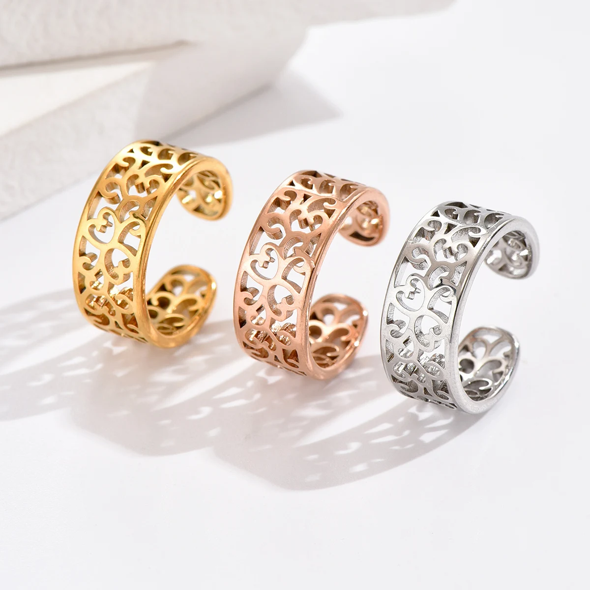 Vintage Filigree Open Rings 316L Stainless Steel Toe Ring Adjustable Midi Ring for Women Beach Vacation Body Jewelry