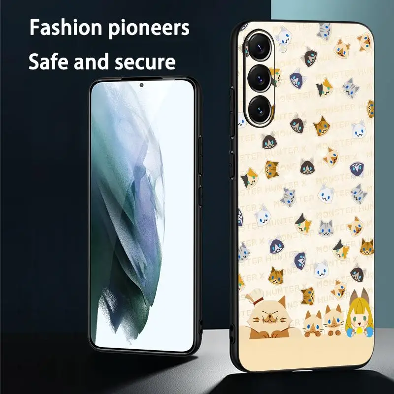 Monster Hunter Phone Case For Samsung Galaxy S26 S25 S24 S23 S22 S21 Plus Ultra Note20 Soft Black