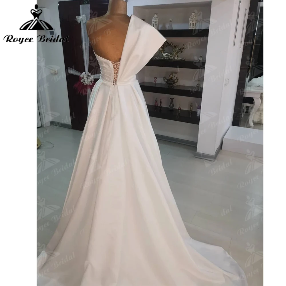 Elegant Boho Satin A Line Wedding Dress Custome Made Sweetheart Neckline Wedding Gown Simple Bride Dress Women abiti da sposa