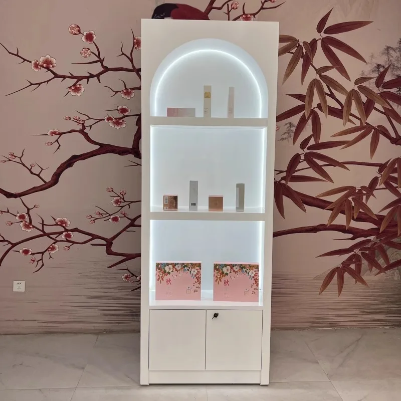

Современный деревянный косметический шкаф-витрина для салонов красоты и больниц, стеллаж для хранения принадлежностей для маникюра