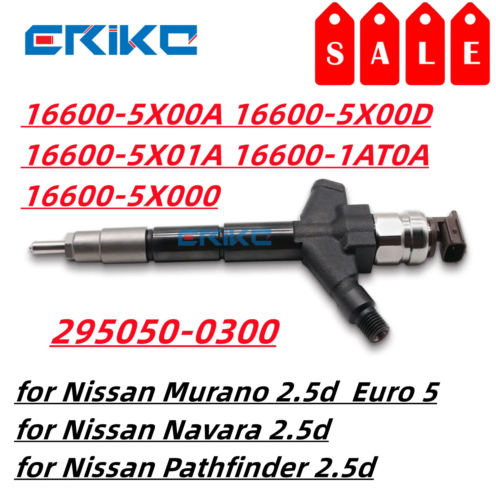 295050-0300 Diesel Fuel Injector 295050-0301 for Nissan Navara D40 16600-5X00A 16600-5X00D 16600-5X01A 16600-1AT0A 16600-5X000