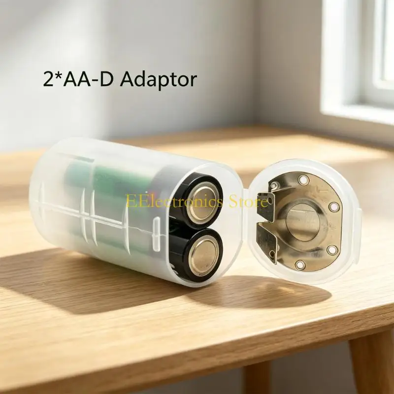 B03C Battery Insert Sleeve used in D Size Compartments, Holds Two Double A Batteries, Clear Plastic 5 Pack for Temporary Power