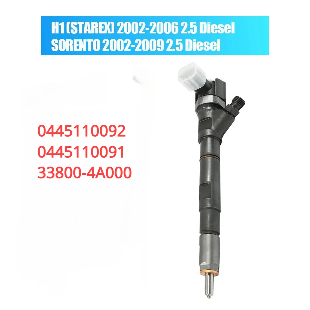 

0445110092 33800-4A000 New Diesel Fuel Injector For HYUNDAI H1 STAREX 2002-2006 KIA SORENTO 2002-2009 2.5L