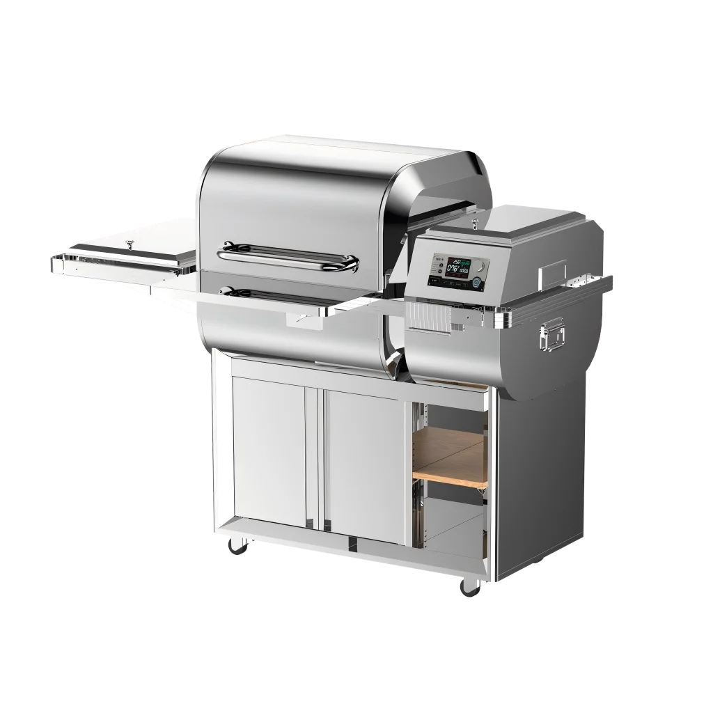 High-end stainless steel automatic ignition granular barbecue grill smoker