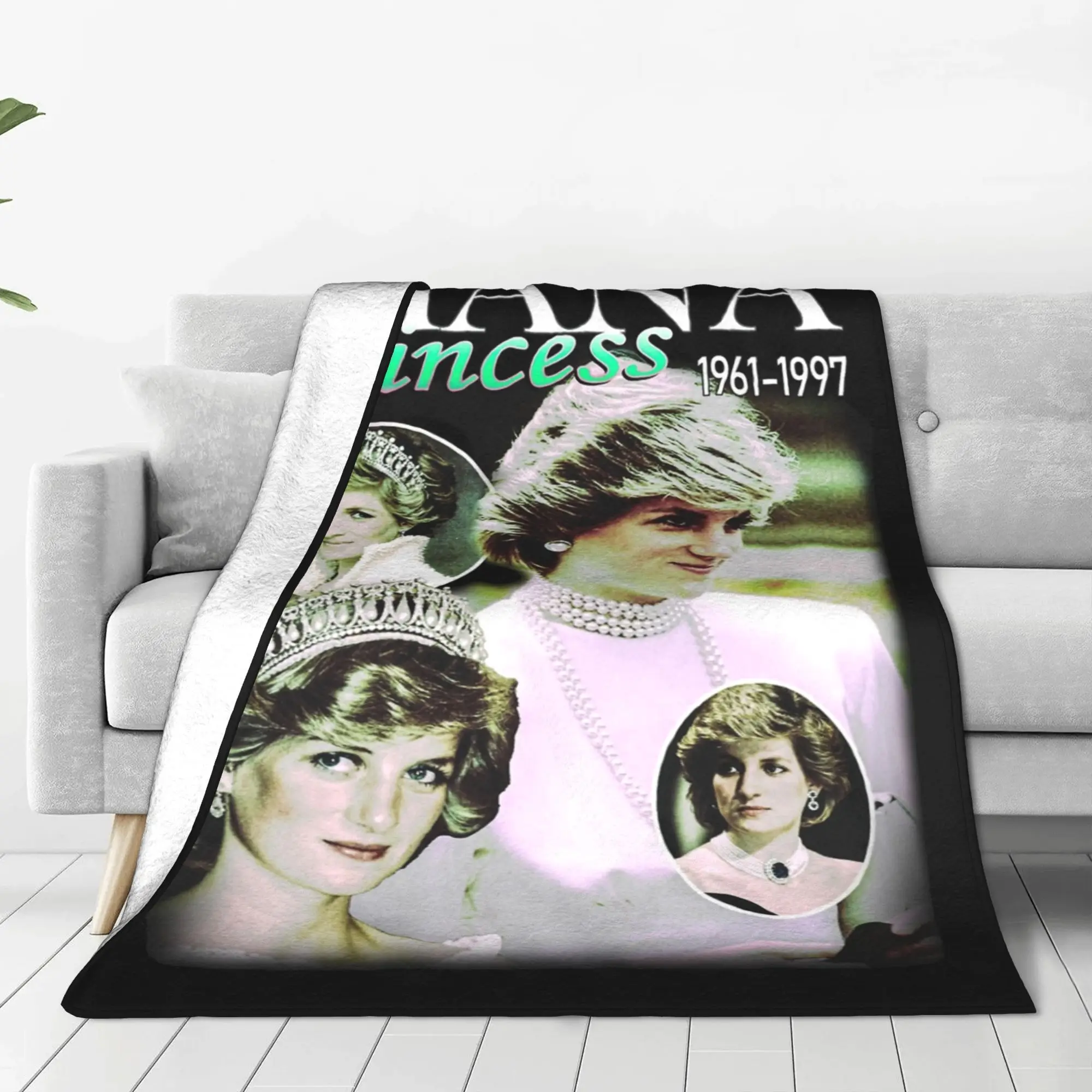 Diana Princess Bootleg Blanket Fleece Textile Decor  Breathable Warm Throw Blanket for Bedding Bedroom Rug Piece