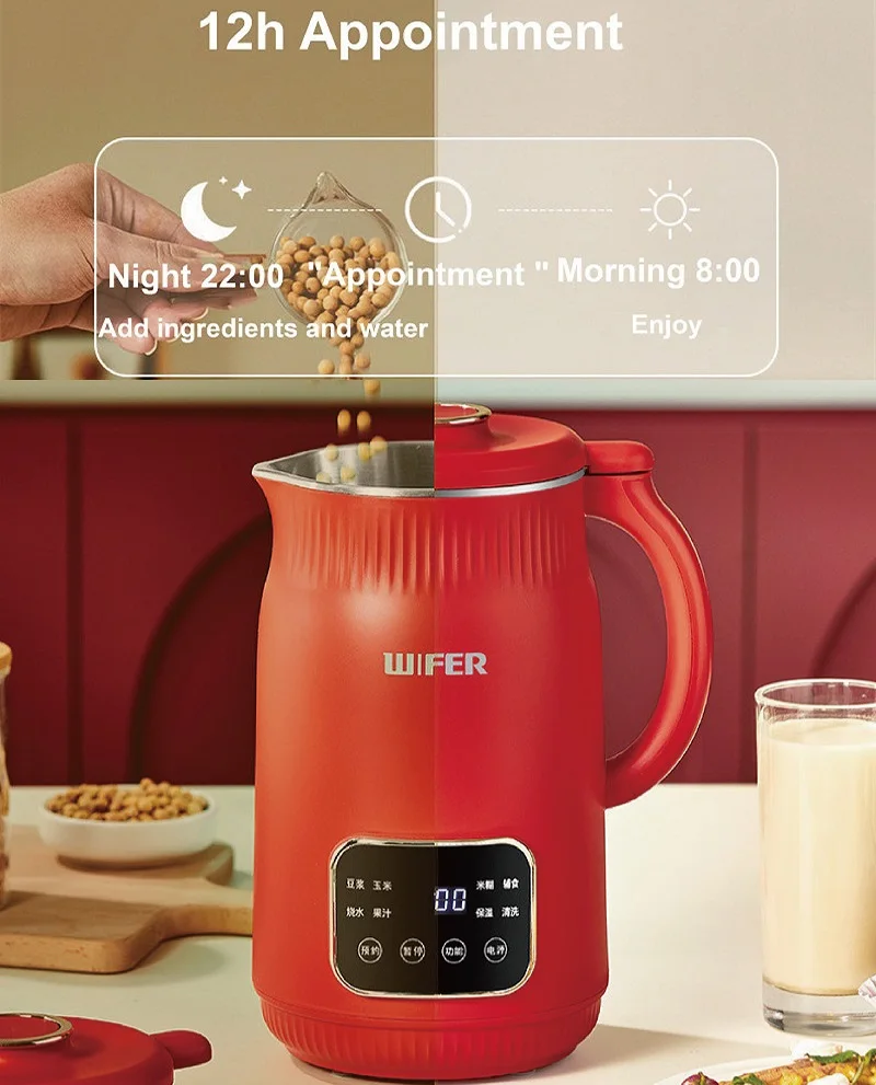 1500ml Soy Milk Machine12h Appointment Filter-free Wall Breaking Machine Mixer Home Electric Juicer Multifunctional Food Process