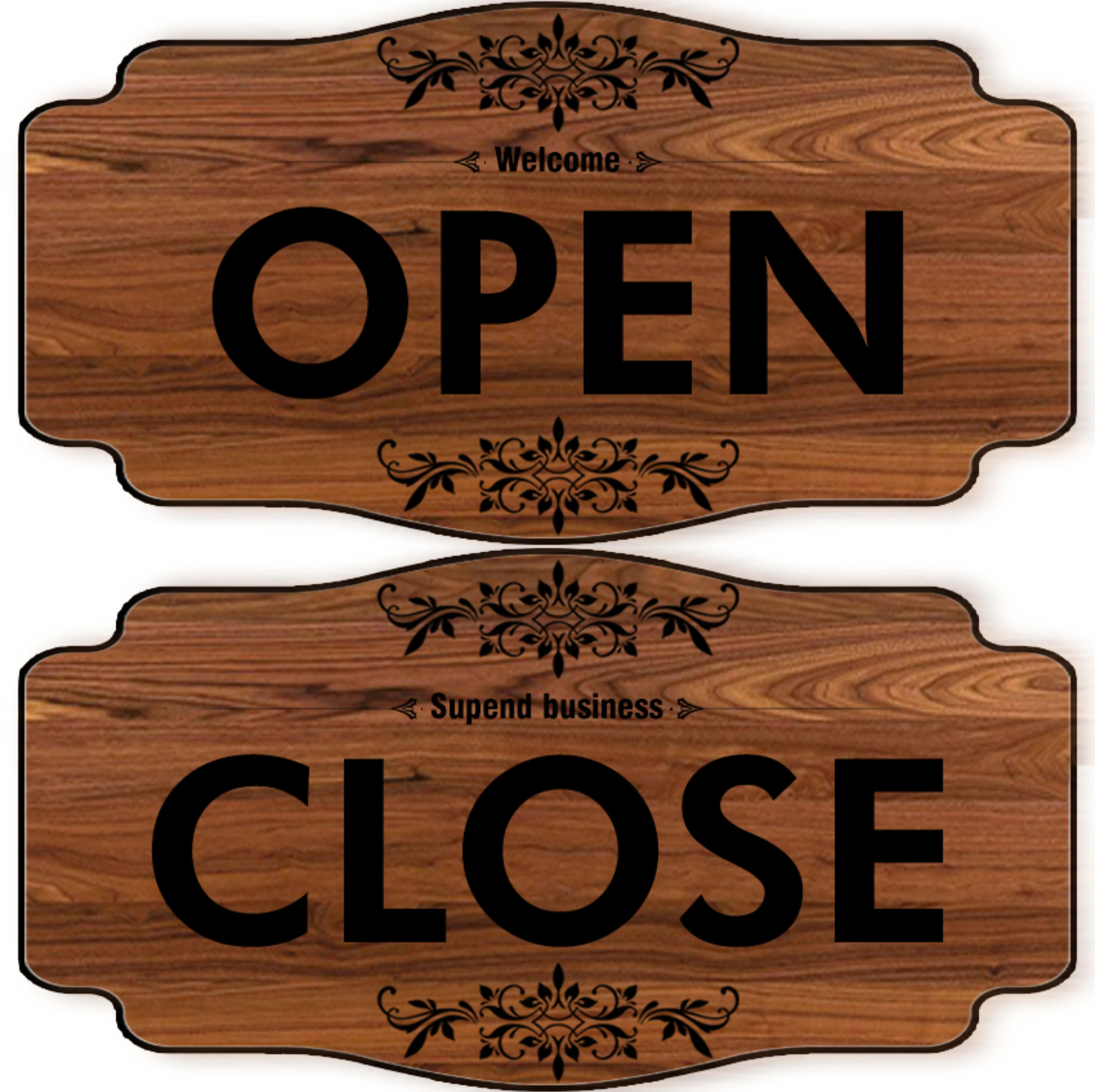 1pc, Rural Style Wooden Store Opening And Closing Business Logo, Double-sided Reversible, Come In We\'re Open Or Closed Store, Hu