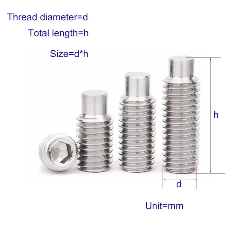 

Corrosion Resistant 304 Stainless Dog Point Set Screw High Precision for Timing Pulley and Fixture M3 M4 M5 M6 M8 M10