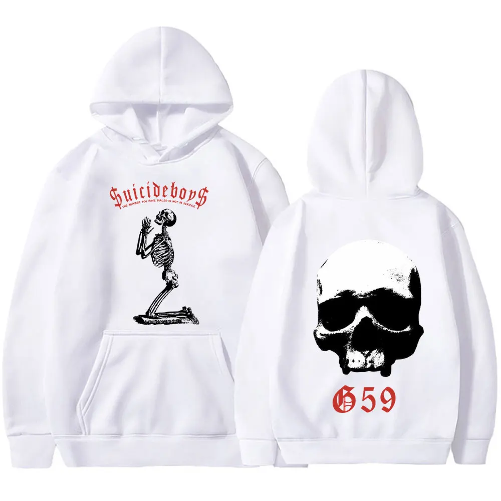 Suicideboys G59 szkieletowe bluzy mężczyźni kobiety moda gotyckie bluzy w stylu Vintage polar ciepłe, z długim rękawem luźne swetry Streetwear