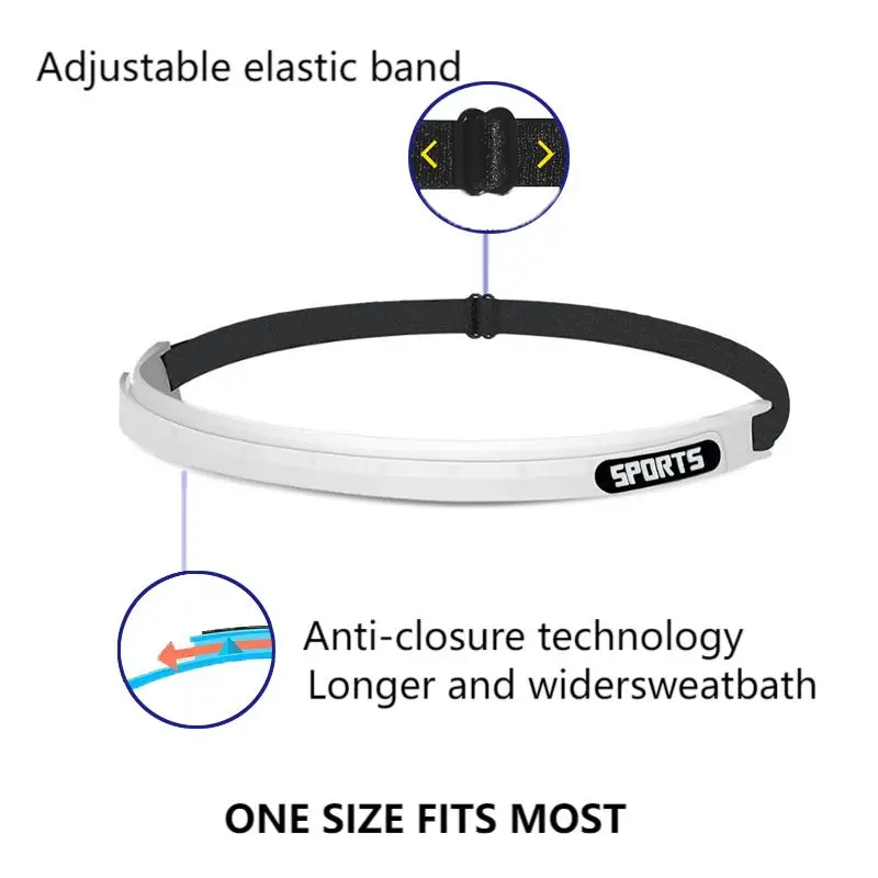 High elastic silicone Sweatband, Performance headbands, Channels Sweat Away From Eyes, Universal Fit With Elastic Strap hairband