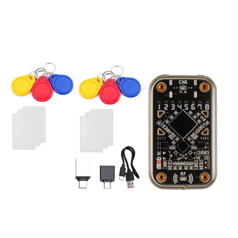 -A20Z Chameleon Ultra RFID قارئ الشرائح الذكية + 6XUID المفاتيح/بطاقة CUID تماس البطاقة الذكية المحاكي 125K 13.56M فك التشفير