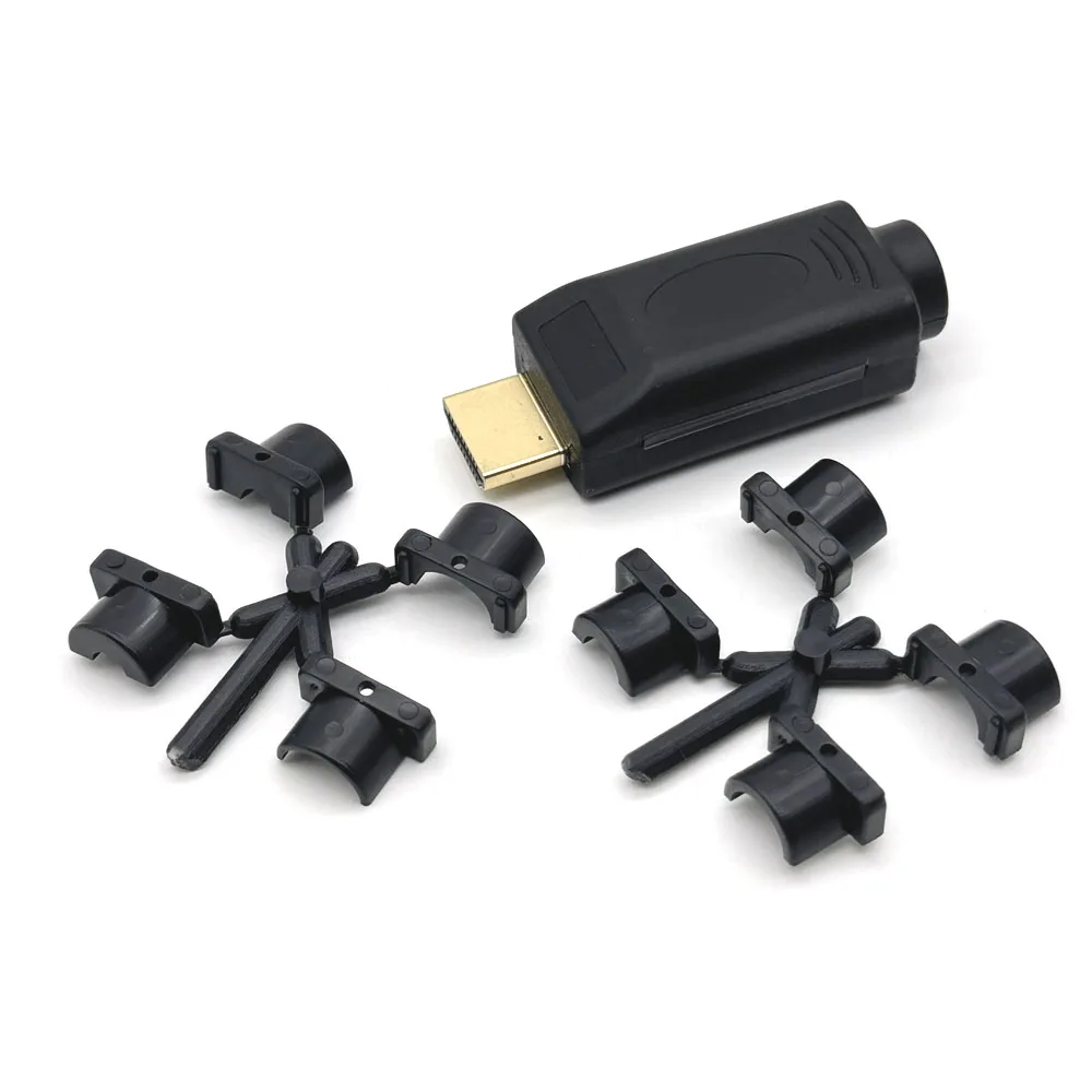 

1PCS Solder-free Plug 2.5A Male Connector HDMI Male Plug Breakout Terminals Solderless Connector DIY Male With Cover