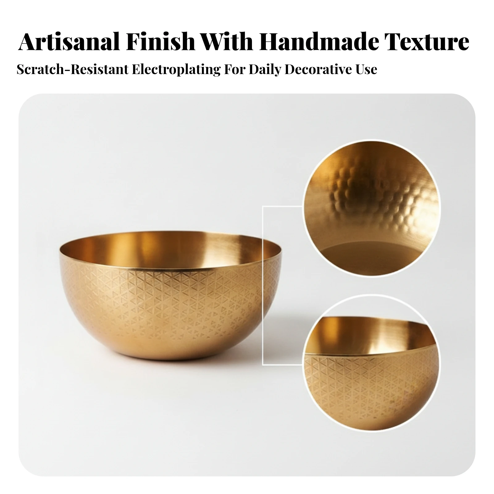 Iron Bowl with Geometric Pattern Home Decor Decorative Metal Bowl High Quality for Tabletop, Entryway