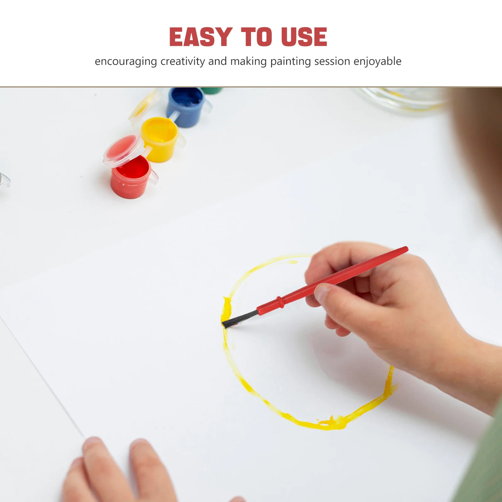 200 個子供用ディテールペイントブラシセットラウンドチッププラスチック画材教育用水彩画ツール