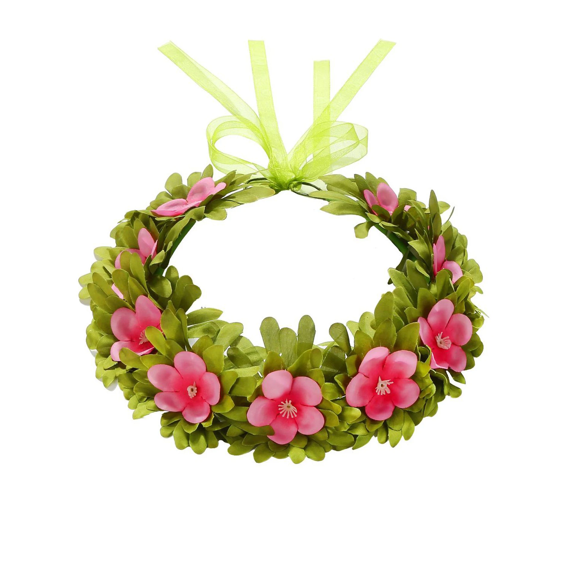 Girls Moana Garland Flower Wreath Headdress Kid Adult Princess Moana Costume Play Accessory Carnival Vaiana Floral Headgear Wig