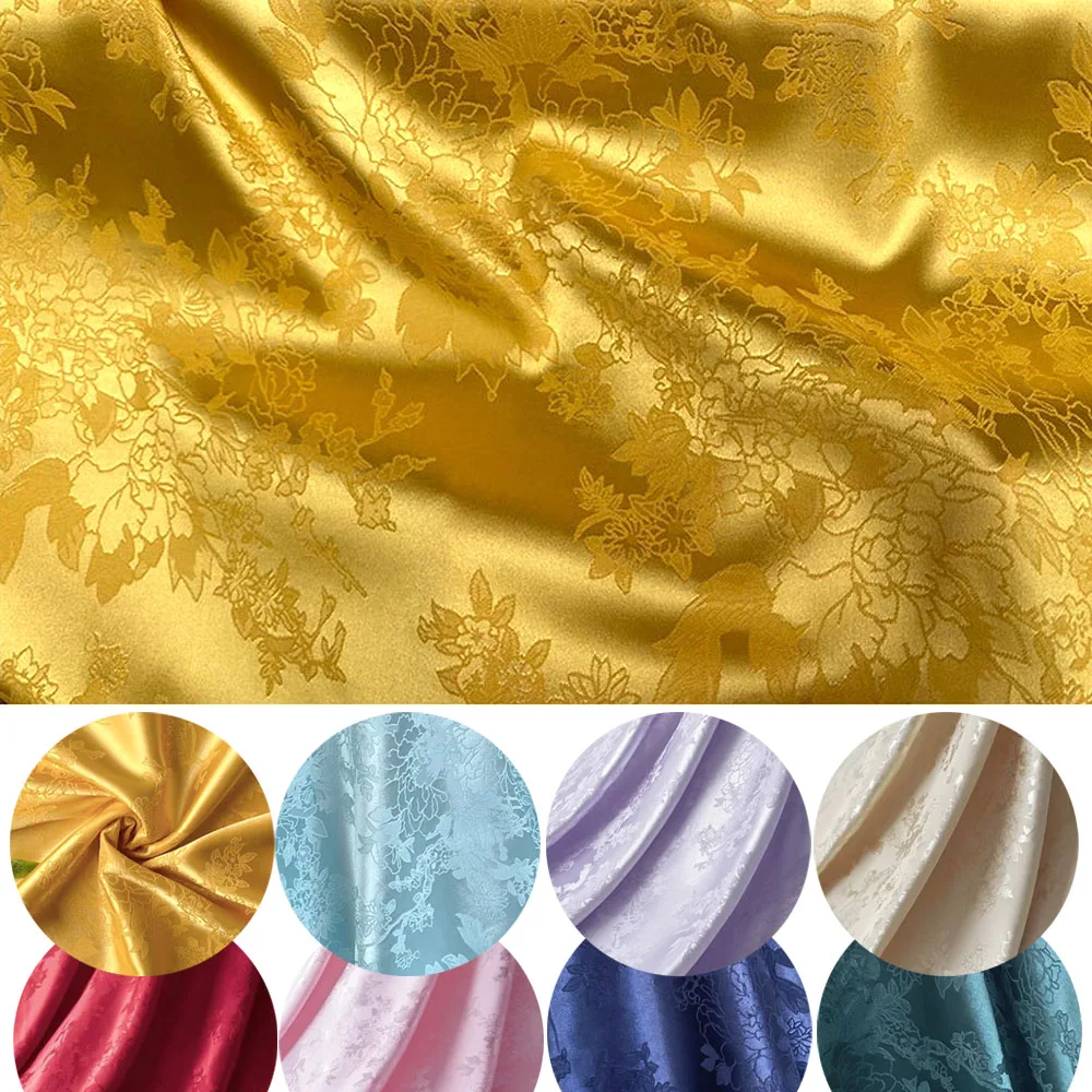 

Ткань для обивки диванов, штор, чехлов для стульев, декора дома, подушек и диванных подушек из жаккарда с узором пионов и дамасским узором, 59 дюймов