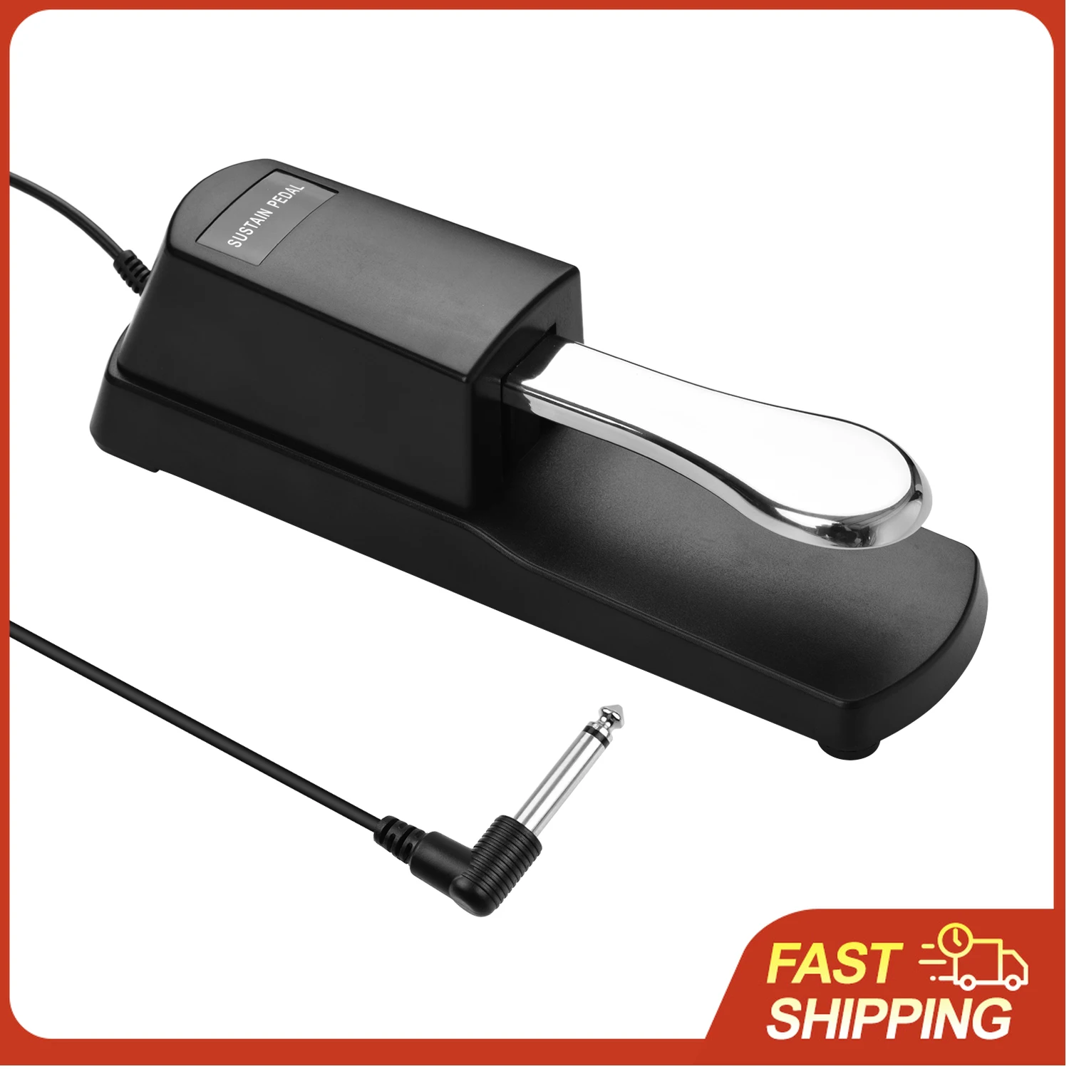 Piano Sustain Pedal Keyboard Damper Pedal 6.35mm Plug Compatible with Casio Yamaha Roland Electronic Organ