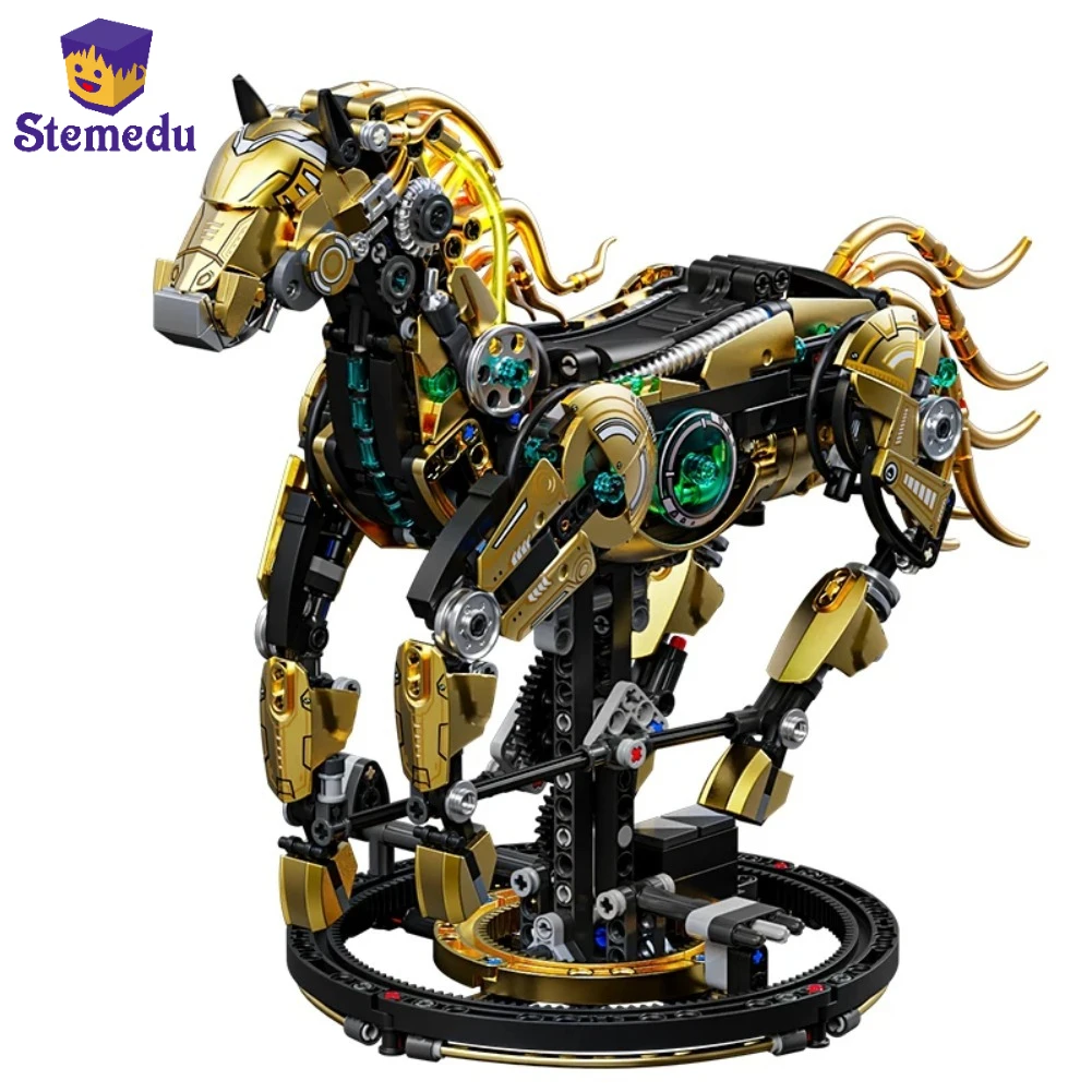 

Механическая модель строительного блока лошади с подвижными концами и подсветкой. Игрушка для динамической сборки своими руками — программируемый образовательный набор STEM.